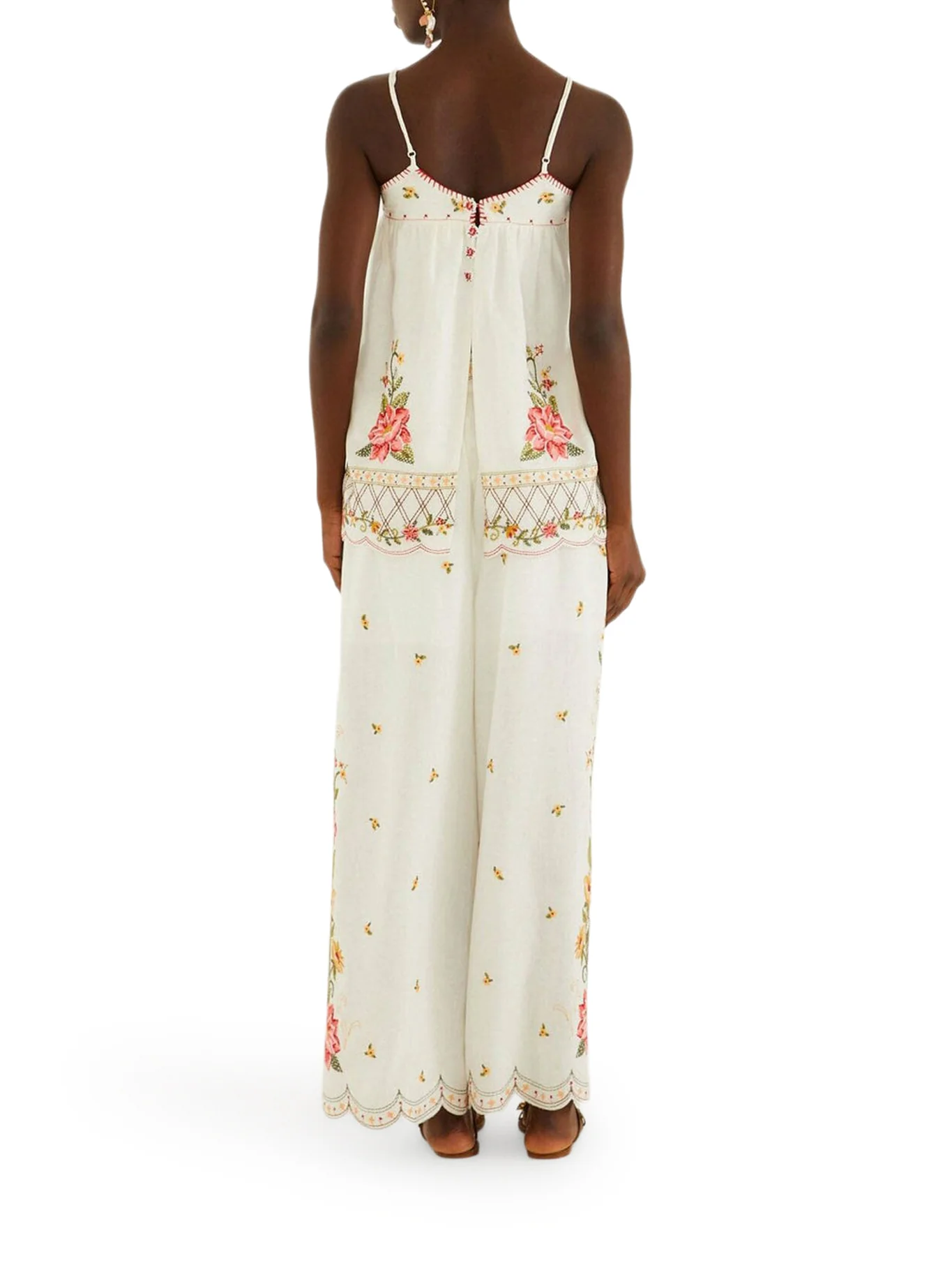LINEN BLEND TOP WITH FLORAL EMBROIDERY - Image 3